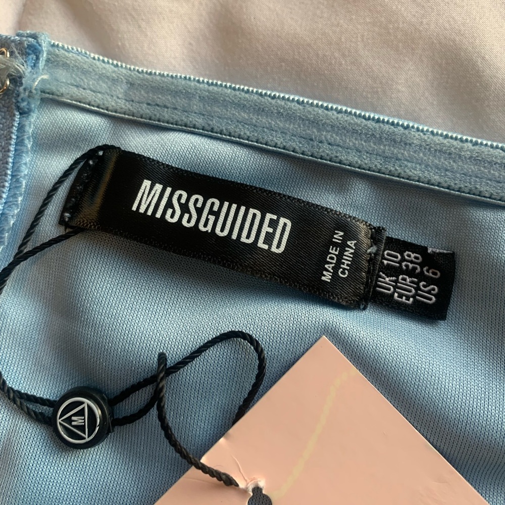NWT Missguided Dusty Blue Pointed Corset Top - Picture 4 of 4
